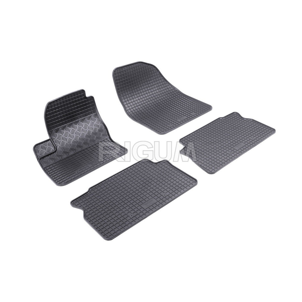 CAR RUBBER FLOOR MATS BLACK FORD C-MAX (2003-2010) RIGUM