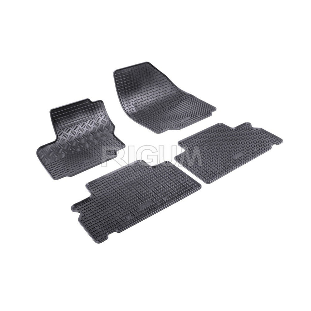 CAR RUBBER FLOOR MATS BLACK FORD S-MAX (2006-2015) RIGUM