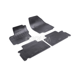 CAR RUBBER FLOOR MATS BLACK FORD S-MAX (2006-2015) RIGUM