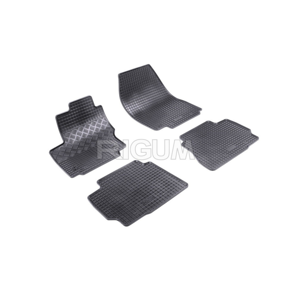 CAR RUBBER FLOOR MATS BLACK FORD MONDEO (2007-2014) RIGUM