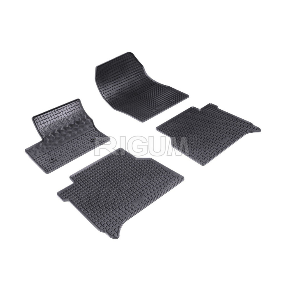 CAR RUBBER FLOOR MATS BLACK FORD TOURNEO CONNECT (5s.) (2003-2012) RIGUM 