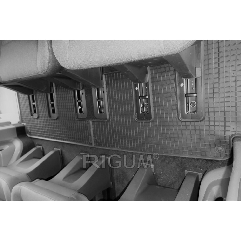 CAR RUBBER FLOOR MATS BLACK FORD TOURNEO CUSTOM 3rd row (2018-...)  RIGUM 