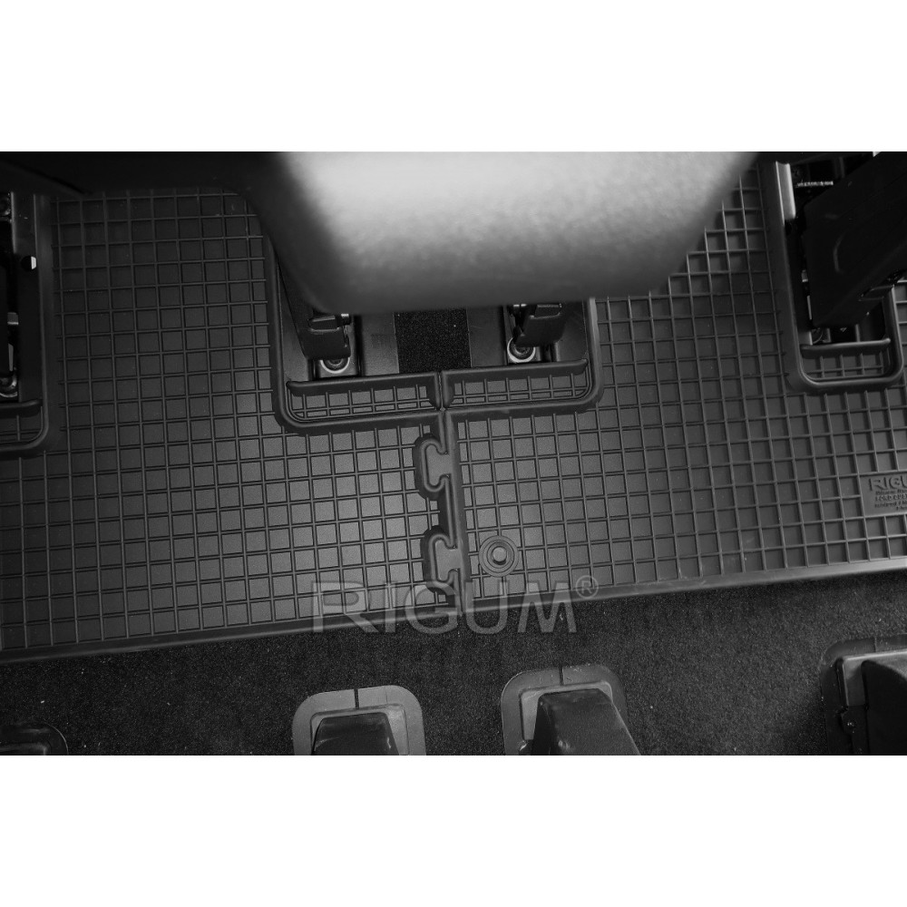 CAR RUBBER FLOOR MATS BLACK FORD TOURNEO CUSTOM 3rd row (2018-...)  RIGUM 