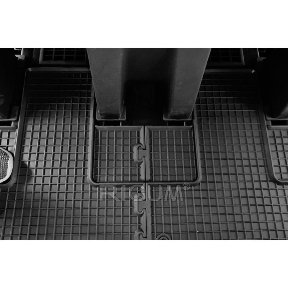 CAR RUBBER FLOOR MATS BLACK FORD TOURNEO CUSTOM 2nd row (2018-...) RIGUM