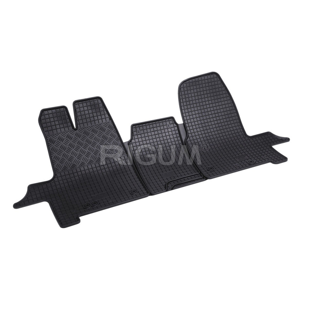 CAR RUBBER FLOOR MATS BLACK FORD TOURNEO CUSTOM (3s.) (2012-...) RIGUM