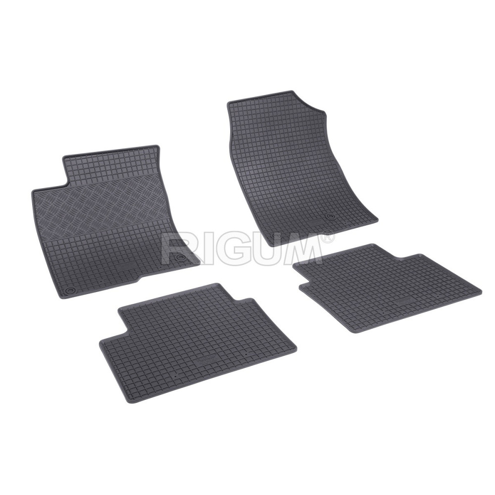 CAR RUBBER FLOOR MATS BLACK HONDA CIVIC (2017-...) RIGUM