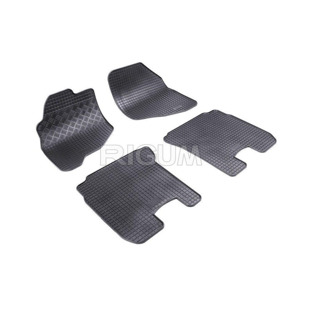 CAR RUBBER FLOOR MATS BLACK HONDA JAZZ (2002-2008) RIGUM 