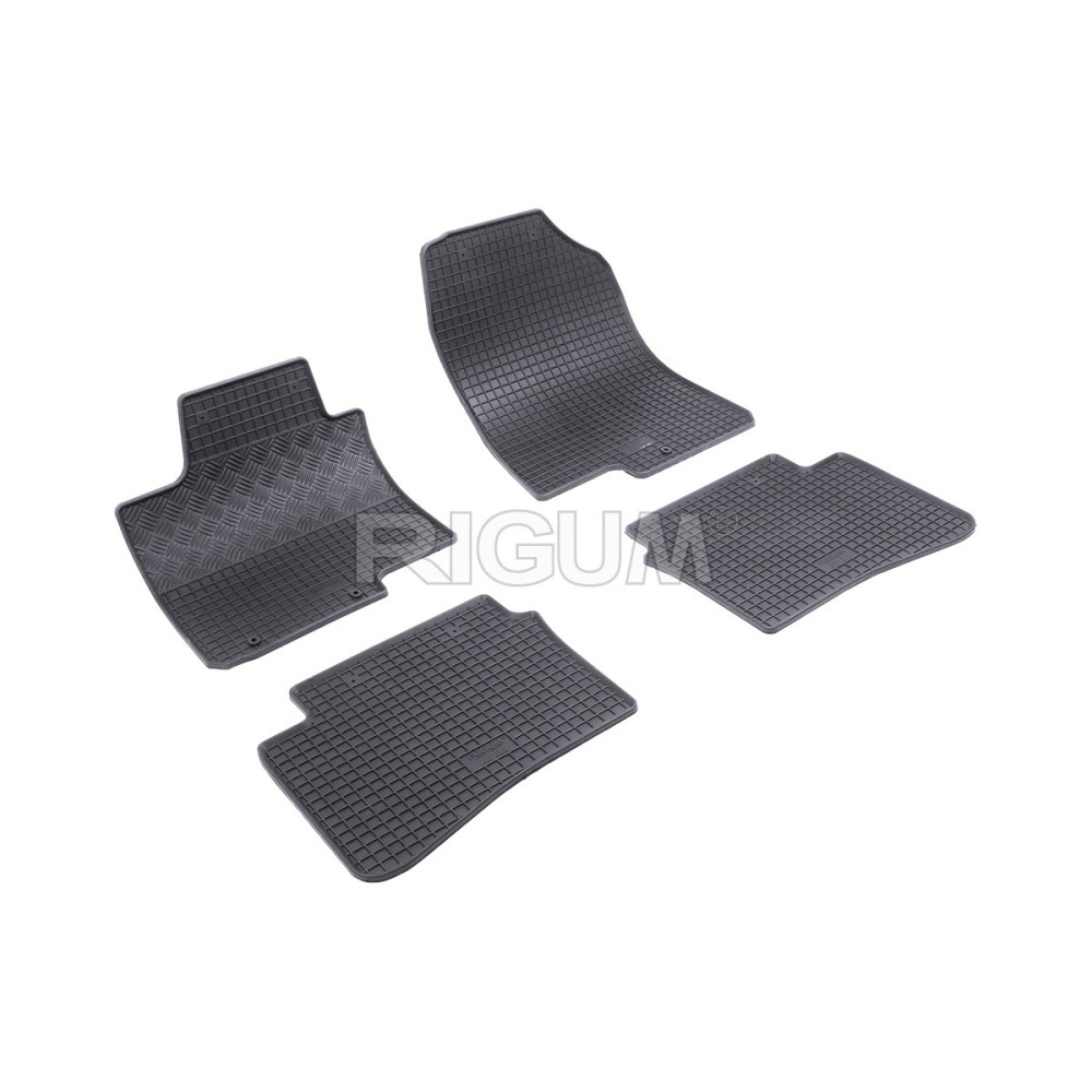 CAR RUBBER FLOOR MATS BLACK HYUNDAI BAYON (2021-...) RIGUM