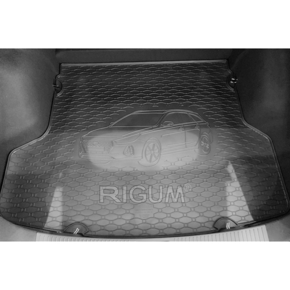 CAR RUBBER TRUNK MAT HYUNDAI I30 SW SIDE LUGS (2019-...) RIGUM