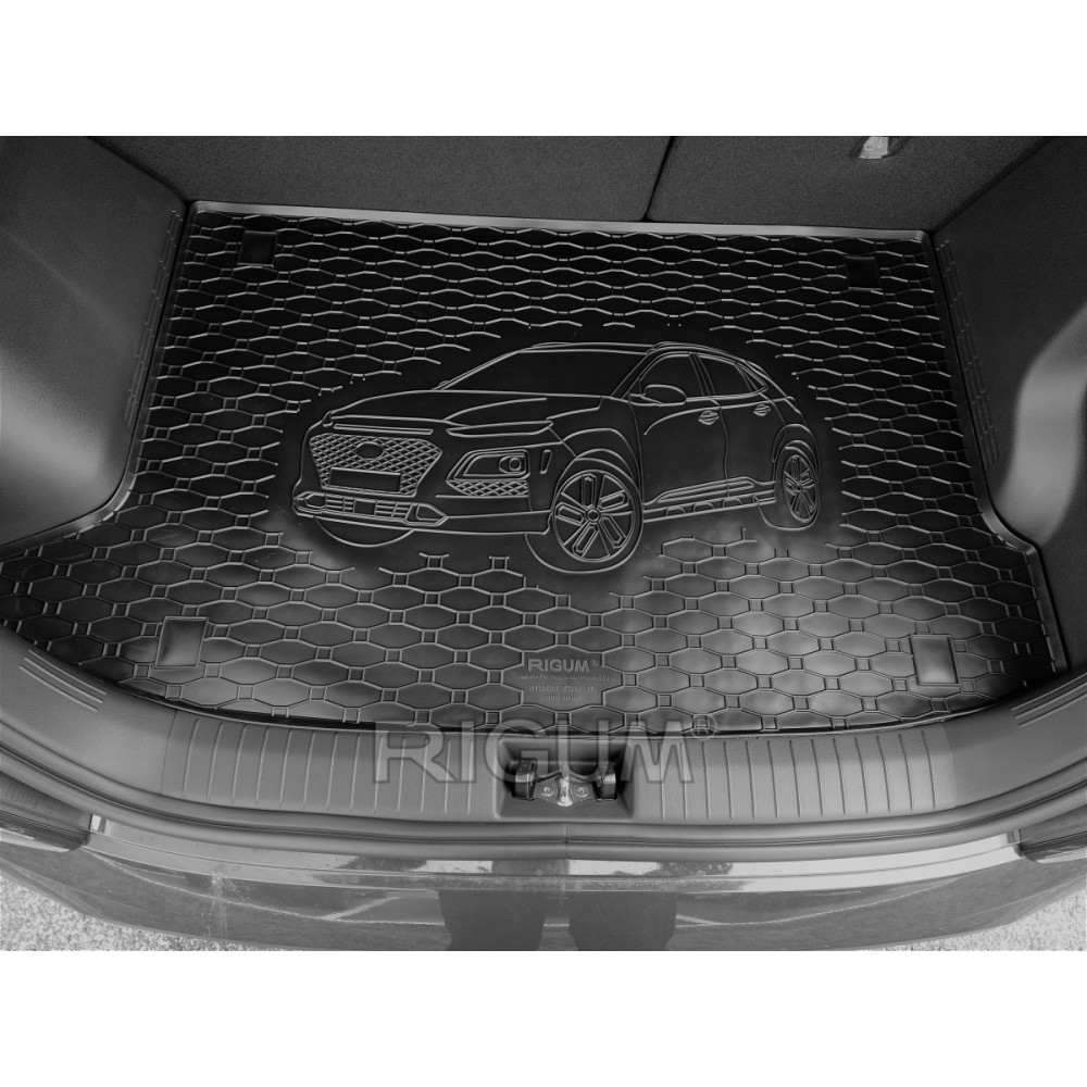 CAR RUBBER TRUNK MAT HYUNDAI KONA UPPER FLOOR (2017-...) RIGUM