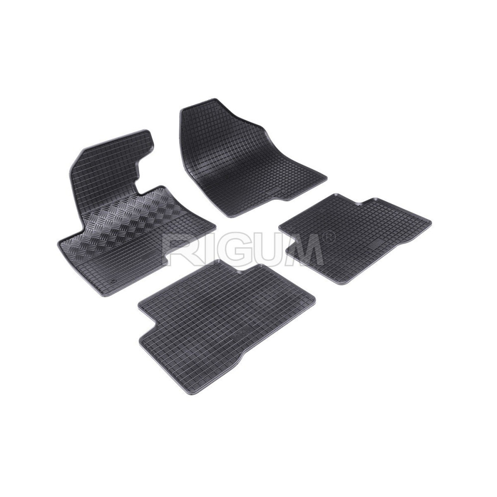 CAR RUBBER FLOOR MATS BLACK HYUNDAI SANTA FE (2012-2018) RIGUM