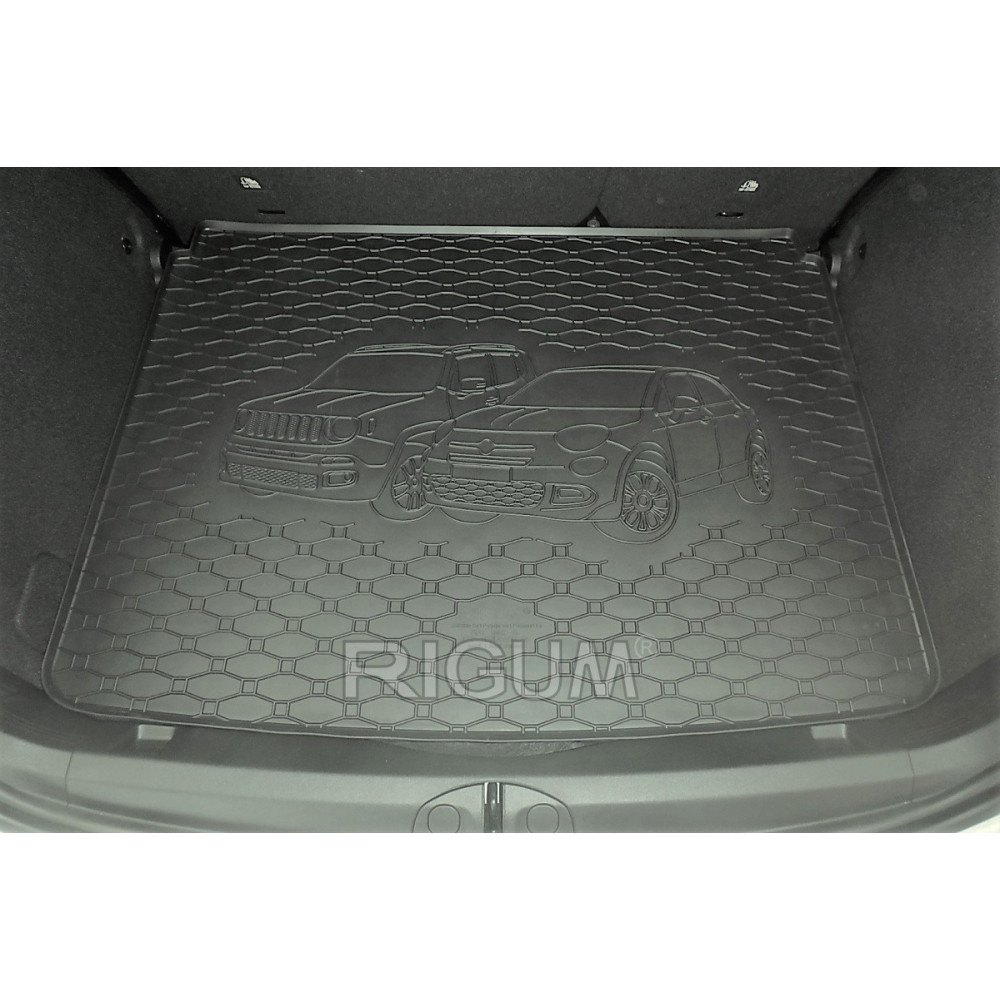 CAR RUBBER TRUNK MAT FIAT 500X UPPER FLOOR (2015-...) RIGUM