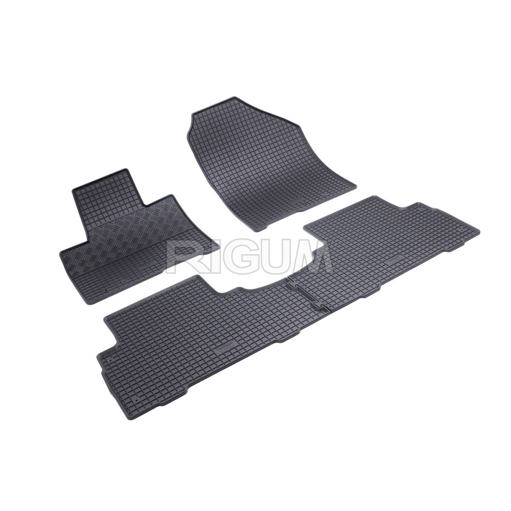 CAR RUBBER FLOOR MATS BLACK KIA SORENTO 5m (2015-2020) RIGUM