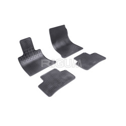 CAR RUBBER FLOOR MATS BLACK MERCEDES GLK (2009-...) RIGUM