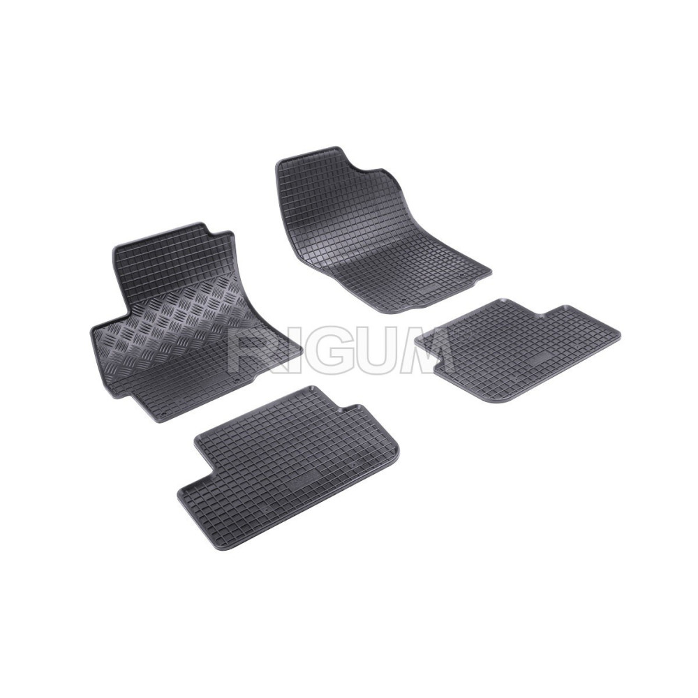 CAR RUBBER FLOOR MATS BLACK MITSUBISHI LANCER (2008-...) RIGUM