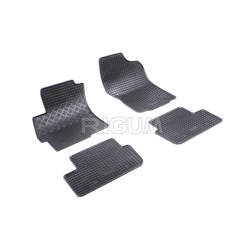 CAR RUBBER FLOOR MATS BLACK MITSUBISHI LANCER (2008-...) RIGUM