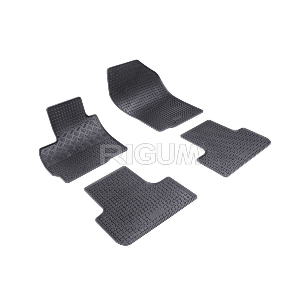 CAR RUBBER FLOOR MATS BLACK CITROEN C4 AIRCROSS (2012-...) RIGUM