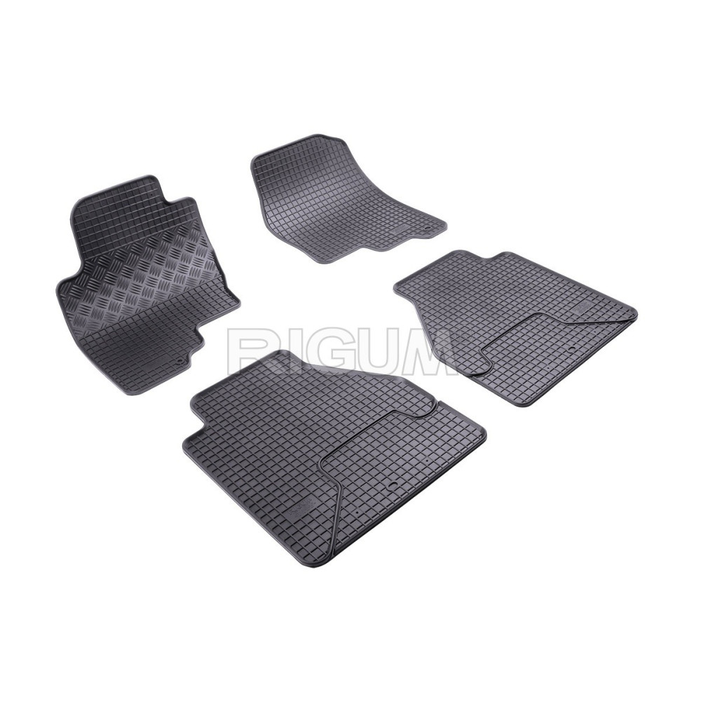 CAR RUBBER FLOOR MATS BLACK  NISSAN NAVARA (2005-2010) RIGUM
