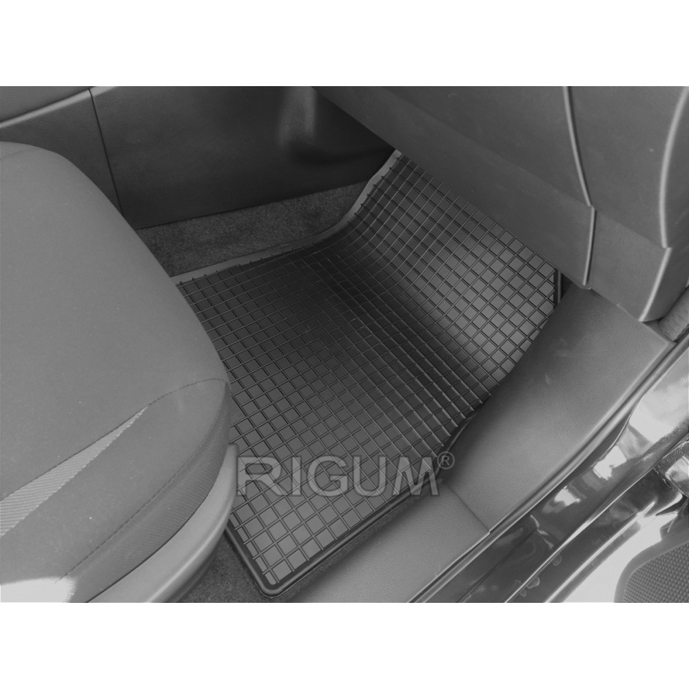 CAR RUBBER FLOOR MATS BLACK NISSAN MICRA (2016-...) RIGUM