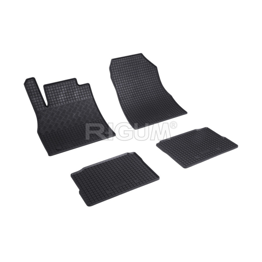 CAR RUBBER FLOOR MATS BLACK NISSAN MICRA (2016-...) RIGUM