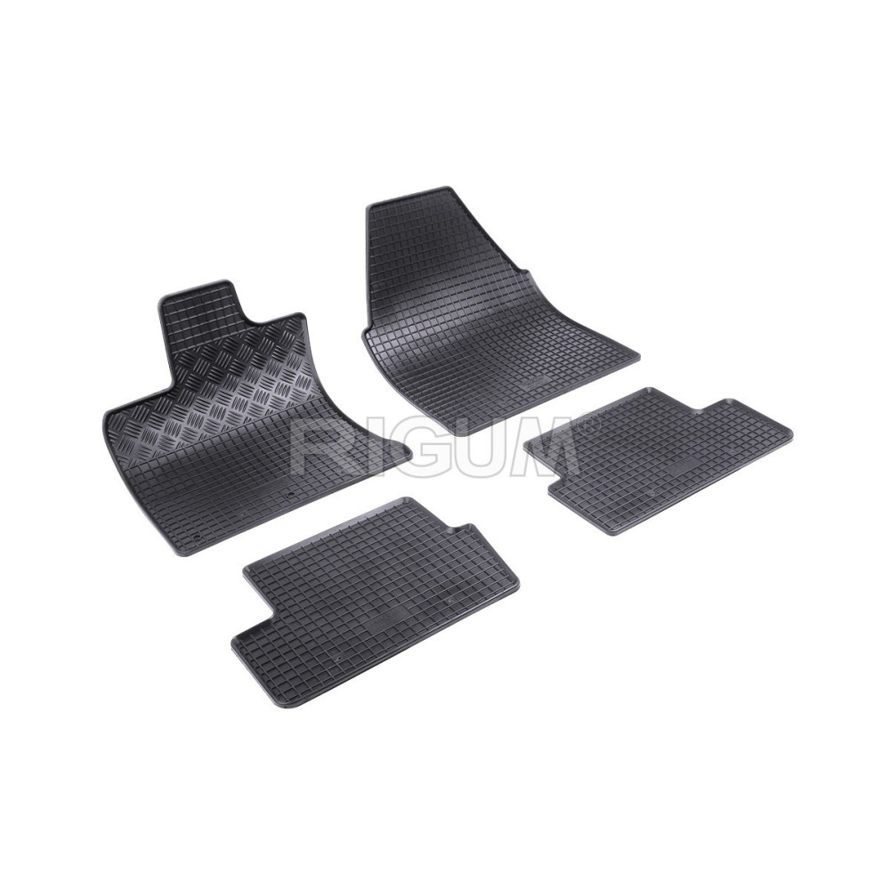 CAR RUBBER FLOOR MATS BLACK NISSAN QASHQAI (2007-2014) RIGUM