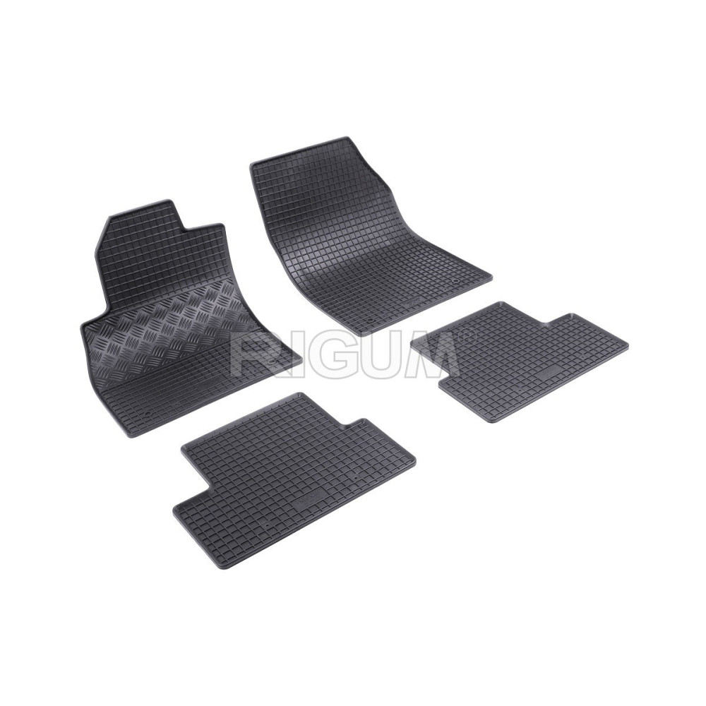 CAR RUBBER FLOOR MATS BLACK OPEL ASTRA J (2009-2015) RIGUM