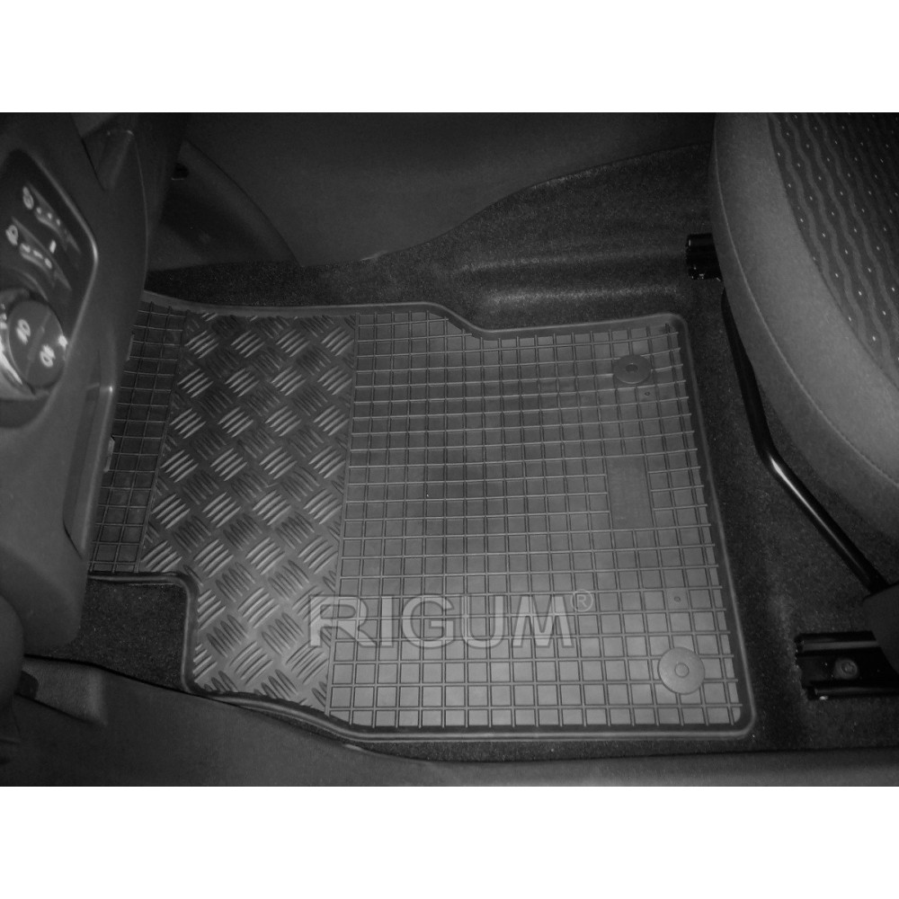 CAR RUBBER FLOOR MATS BLACK OPEL CORSA E (2014-2020) RIGUM