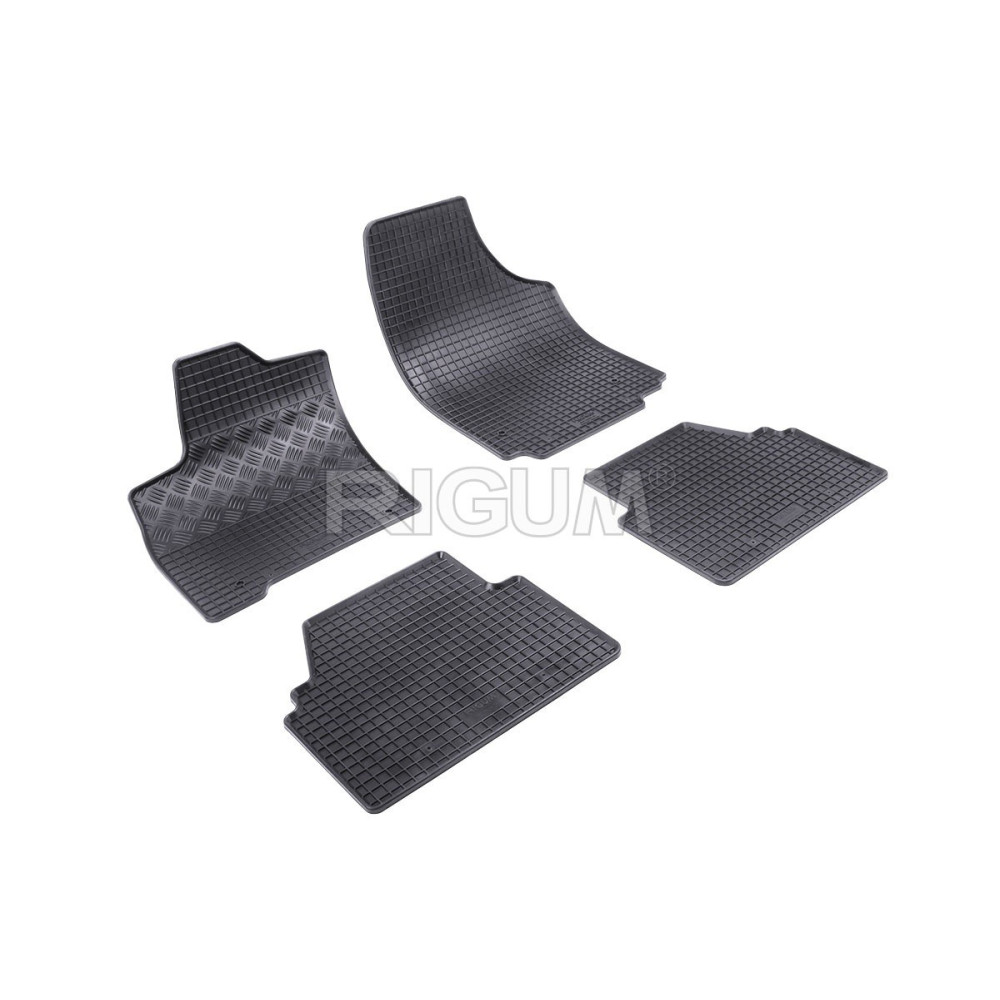 CAR RUBBER FLOOR MATS BLACK OPEL MERIVA (2003-2010) RIGUM