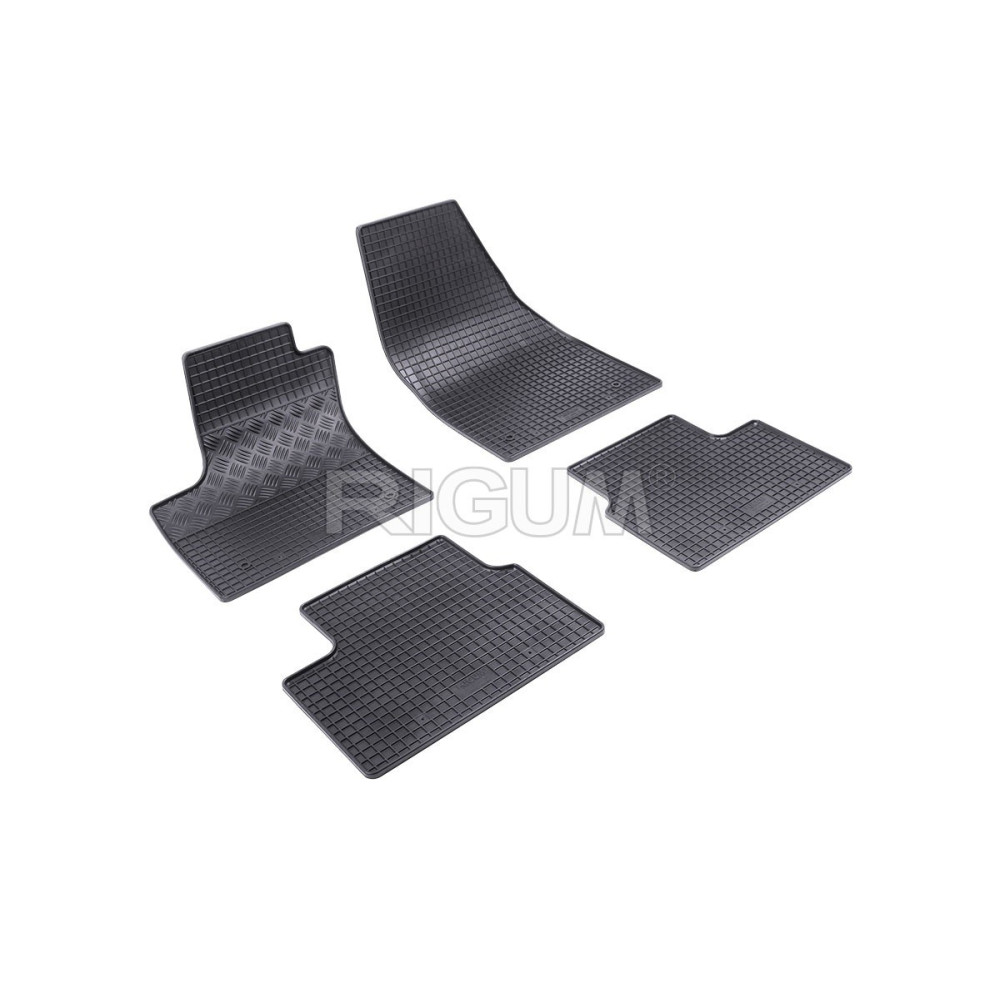 CAR RUBBER FLOOR MATS BLACK OPEL MERIVA (2010-...) RIGUM