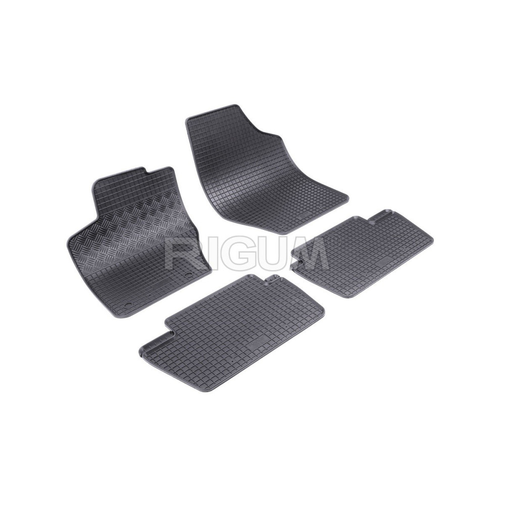 CAR RUBBER FLOOR MATS BLACK PEUGEOT 307 (2001-2007) RIGUM