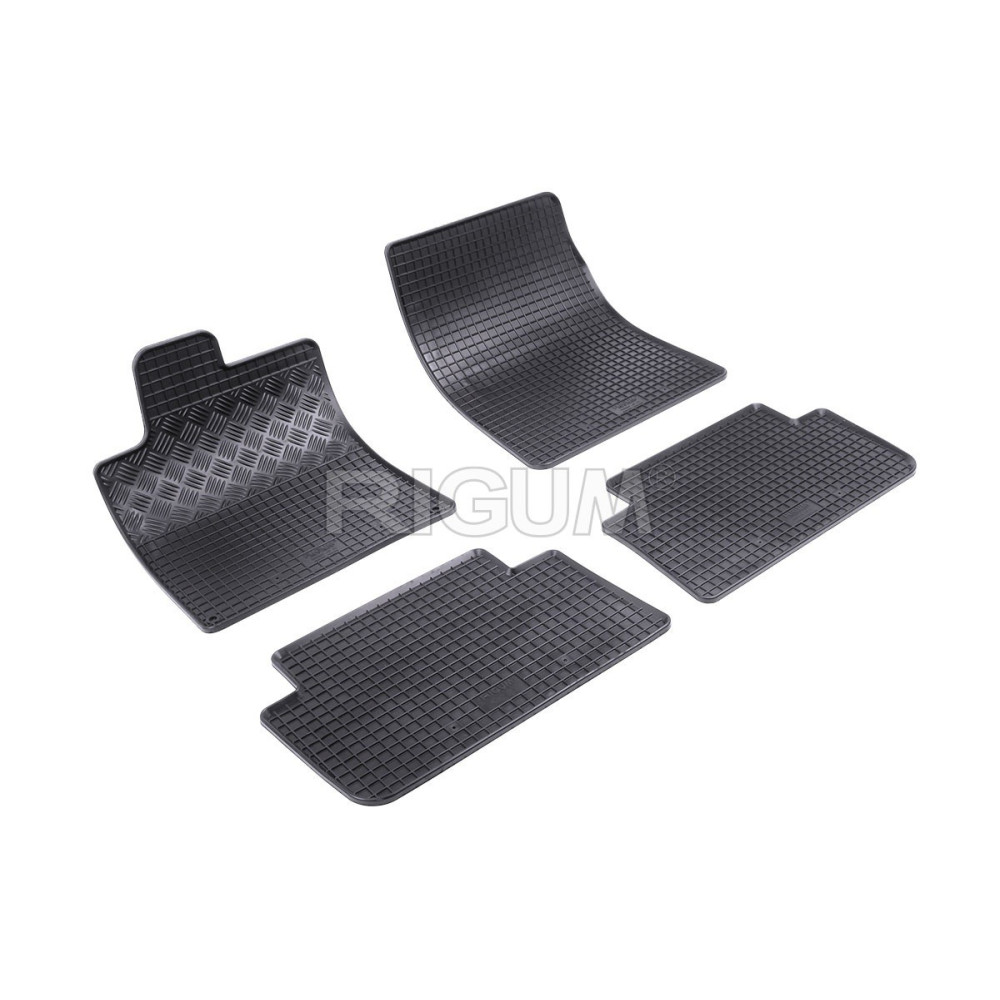 CAR RUBBER FLOOR MATS BLACK PEUGEOT 407 (2004-2011) RIGUM