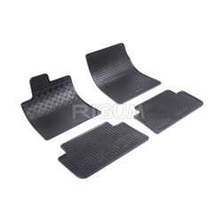 CAR RUBBER FLOOR MATS BLACK PEUGEOT 407 (2004-2011) RIGUM