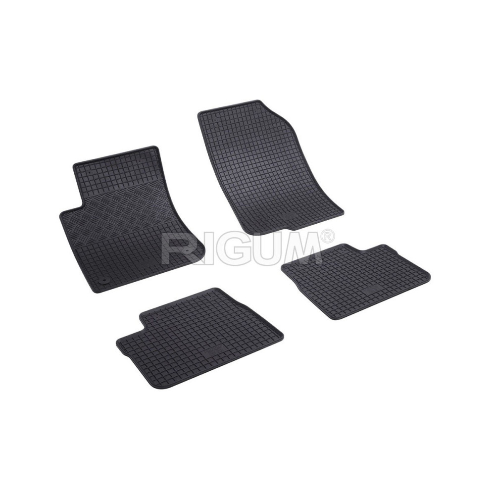 CAR RUBBER FLOOR MATS BLACK PEUGEOT 2008 (2013-2019) RIGUM