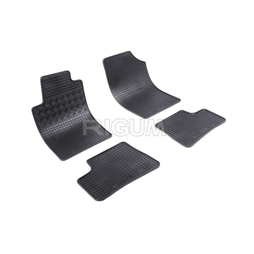 CAR RUBBER FLOOR MATS BLACK PEUGEOT 206 (2000-2009) RIGUM