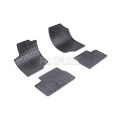 CAR RUBBER FLOOR MATS BLACK PEUGEOT 207 (2006-2012) RIGUM