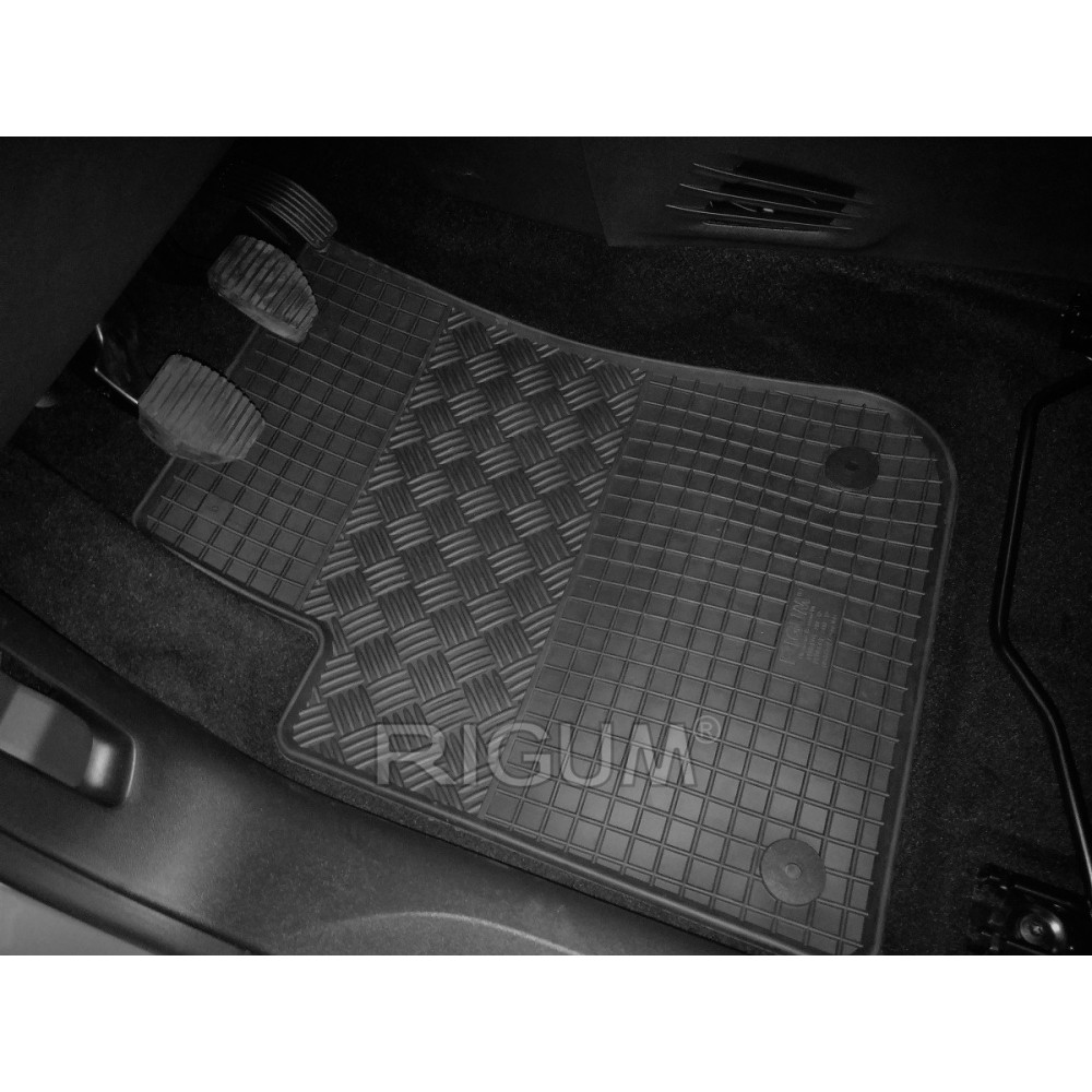 CAR RUBBER FLOOR MATS BLACK PEUGEOT 208 (2012-2019) RIGUM