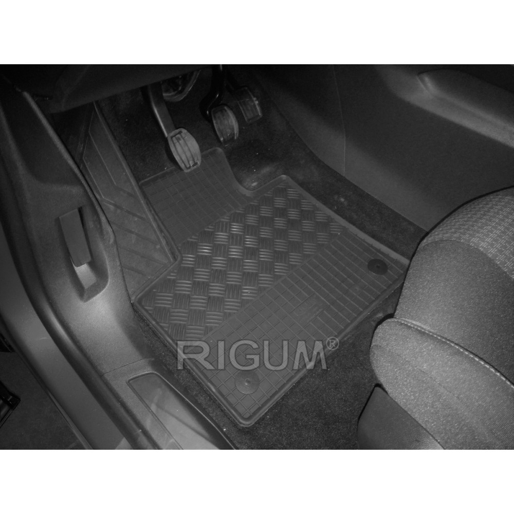 CAR RUBBER FLOOR MATS BLACK PEUGEOT 3008 (2016-...) RIGUM