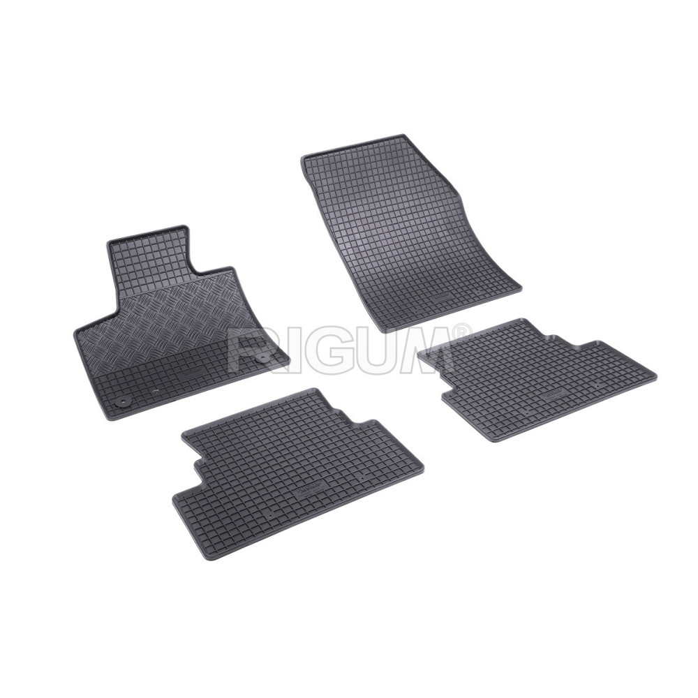 CAR RUBBER FLOOR MATS BLACK PEUGEOT 3008 (2016-...) RIGUM