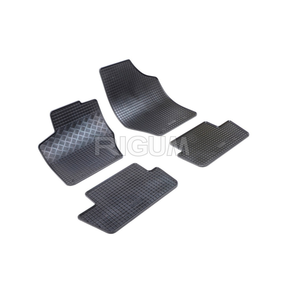 CAR RUBBER FLOOR MATS BLACK  PEUGEOT 308 (2007-2013) RIGUM