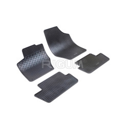 CAR RUBBER FLOOR MATS BLACK  PEUGEOT 308 (2007-2013) RIGUM