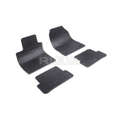 CAR RUBBER FLOOR MATS BLACK RENAULT CLIO III (2005-2012) RIGUM