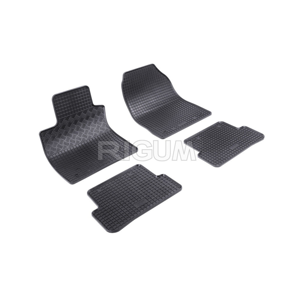CAR RUBBER FLOOR MATS BLACK RENAULT CLIO IV (2012-2019) RIGUM