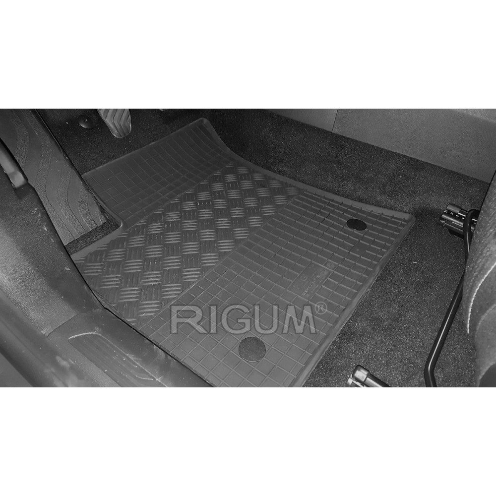 CAR RUBBER FLOOR MATS BLACK RENAULT MEGANE (2016-...) RIGUM