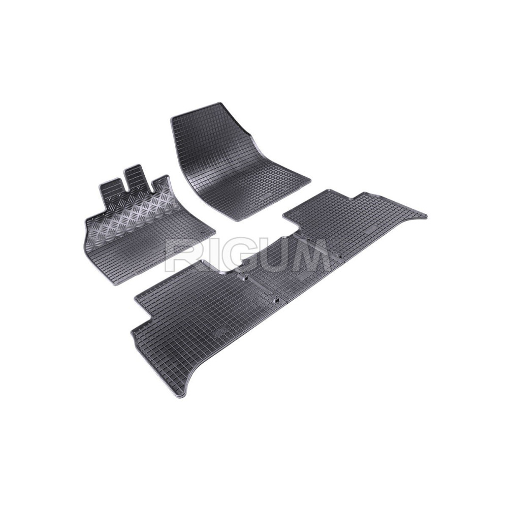 CAR RUBBER FLOOR MATS BLACK RENAULT SCENIC (2009-2016) RIGUM