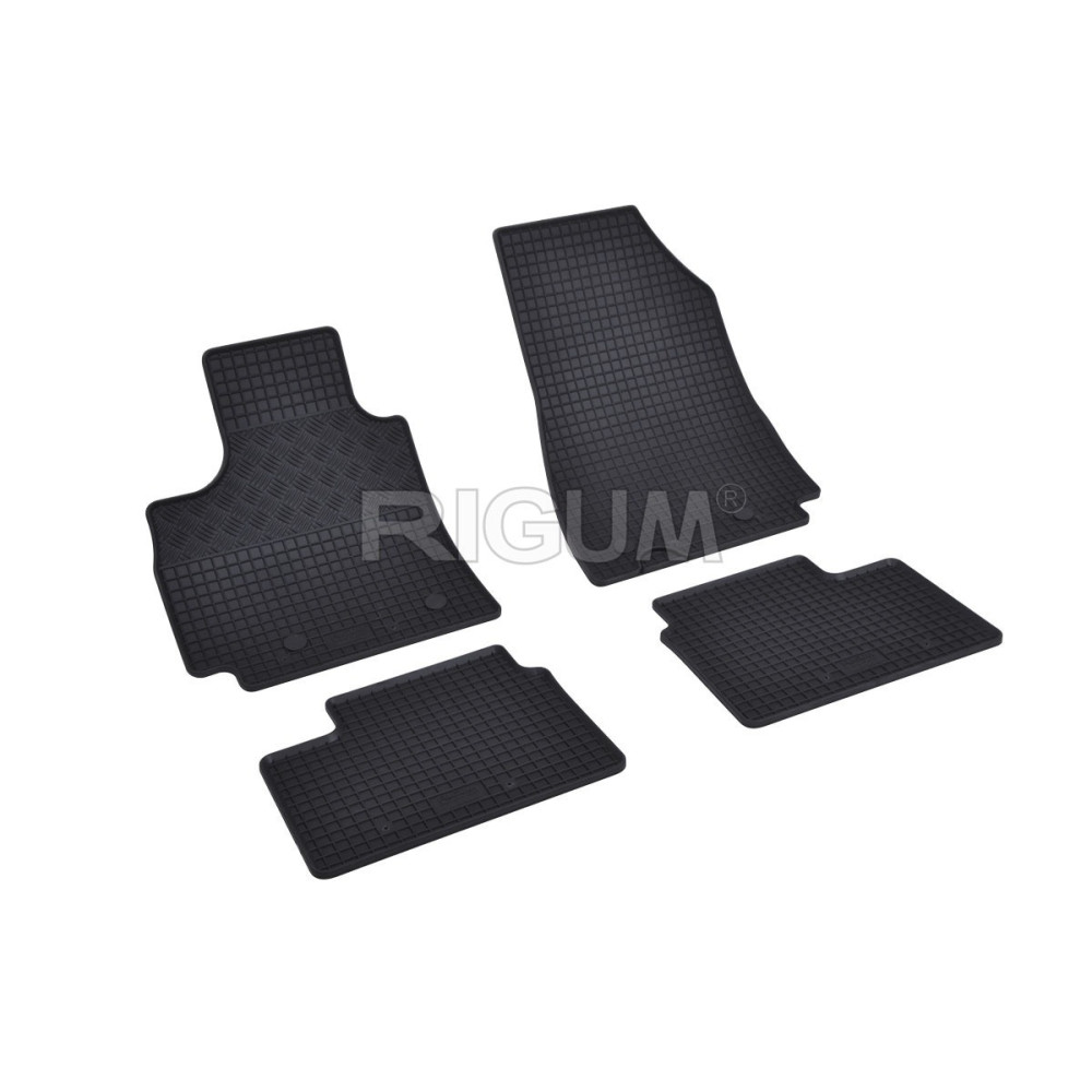 CAR RUBBER FLOOR MATS BLACK RENAULT ARKANA (2021-…) RIGUM 
