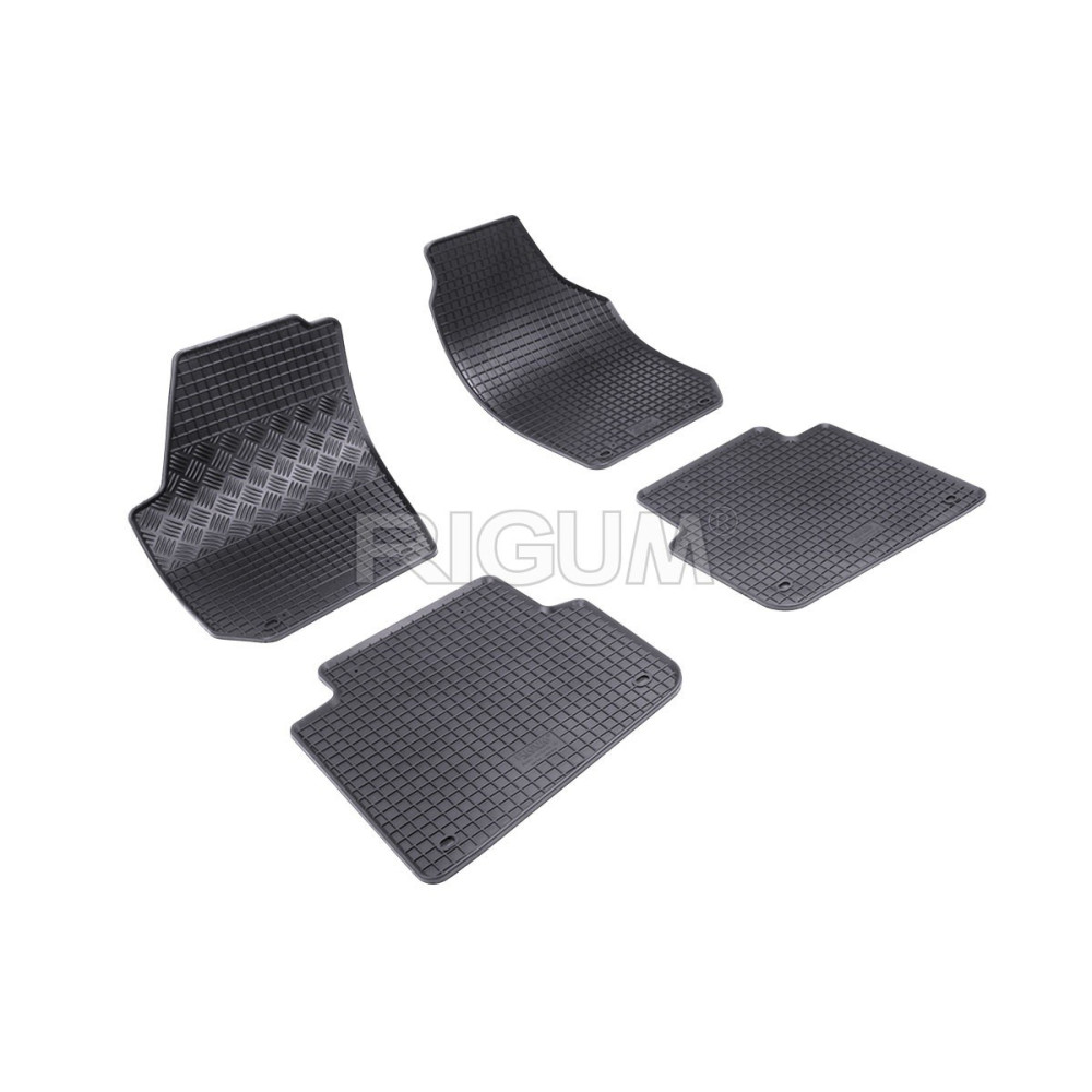 CAR RUBBER FLOOR MATS BLACK SKODA ROOMSTER (2006-...) RIGUM