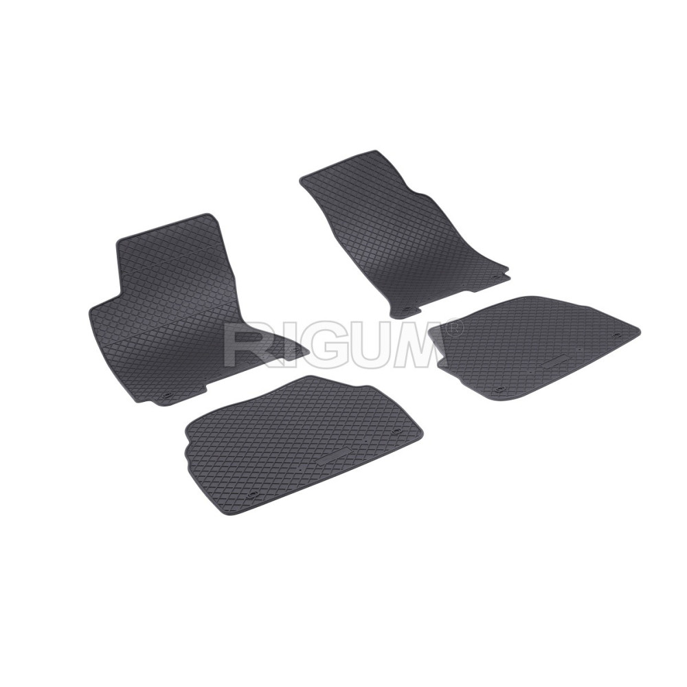 CAR RUBBER FLOOR MATS BLACK SKODA SUPERB I (2002-2008) RIGUM