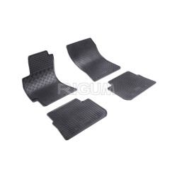 CAR RUBBER FLOOR MATS BLACK SUBARU FORESTER (2008-...) RIGUM
