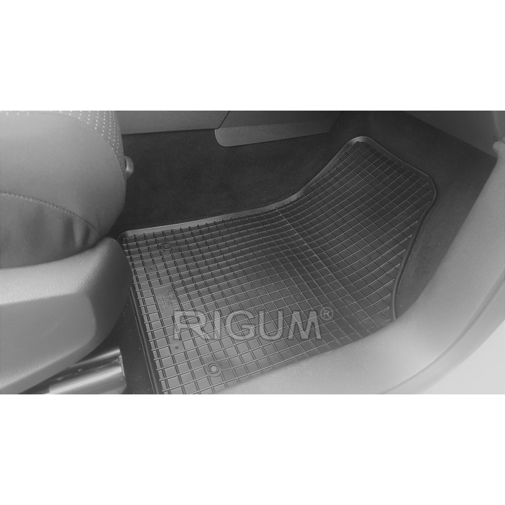 CAR RUBBER FLOOR MATS BLACK VOLKSWAGEN CADDY (5m) (2005-...) RIGUM