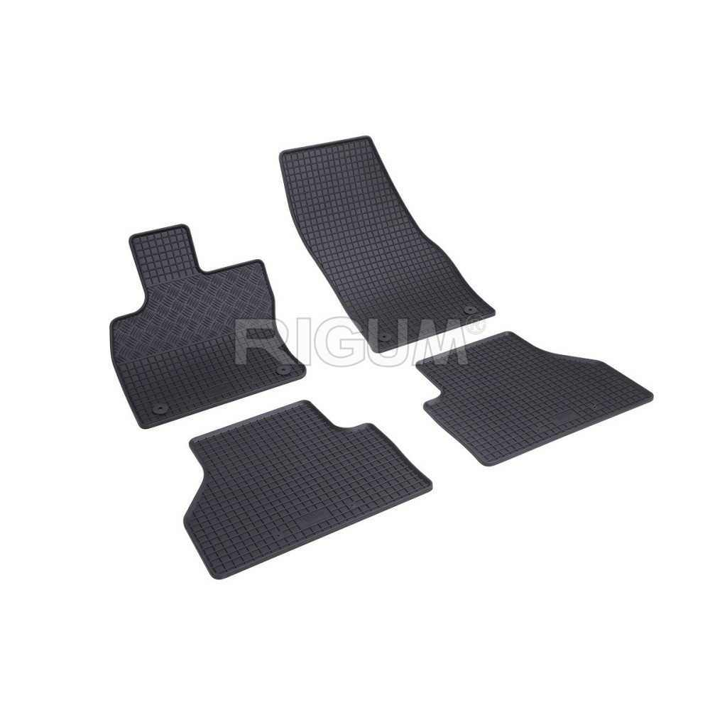 CAR RUBBER FLOOR MATS BLACK VW CADDY (5s.) (2021-...) RIGUM